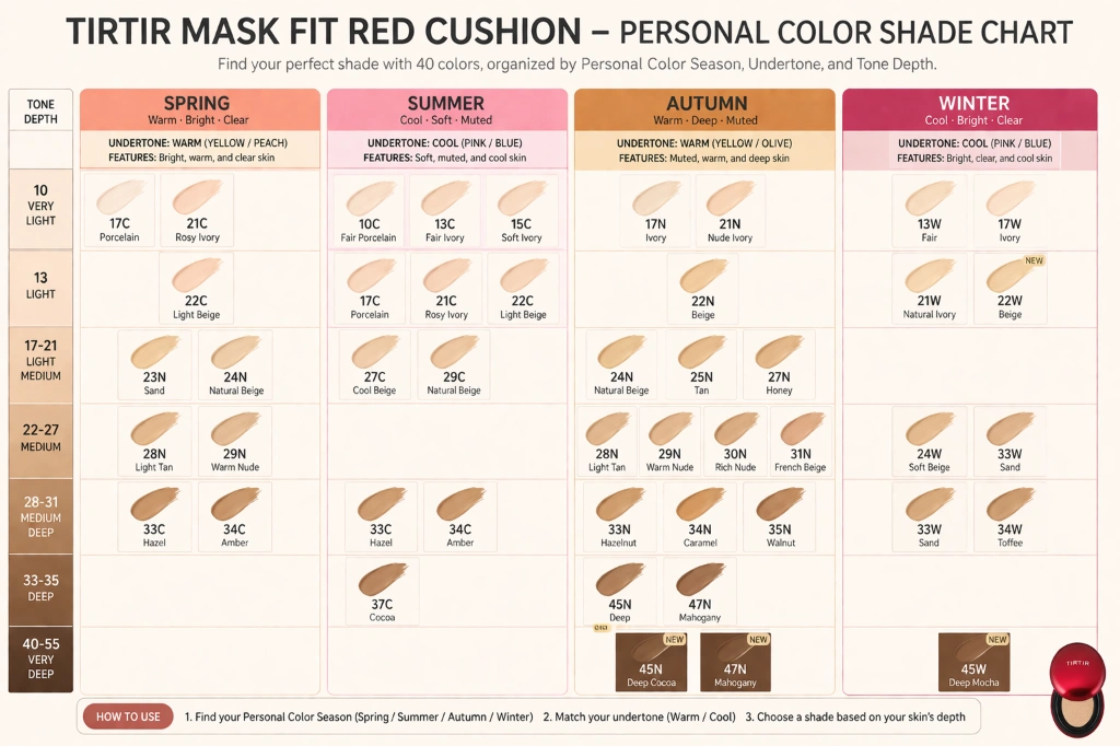 Undertone Comparison Chart