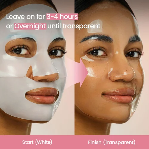 Biodance mask starting white and finishing transparent after 3 to 4 hours or overnight wear